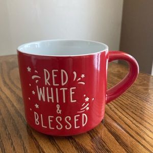 Red white and blessed mug